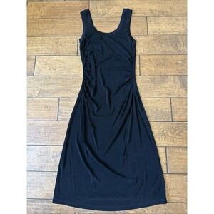 Boston Proper Sleeveless Ruched Acetate/Spandex Dress in Black- Sz S